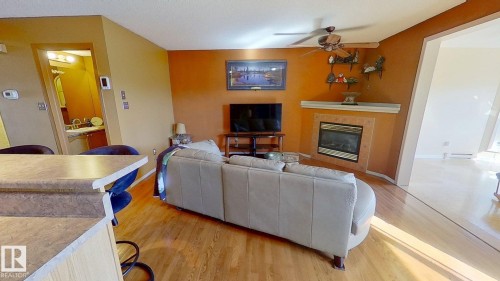 2927 30 Street, Edmonton, AB - Indoor Photo Showing Living Room With Fireplace