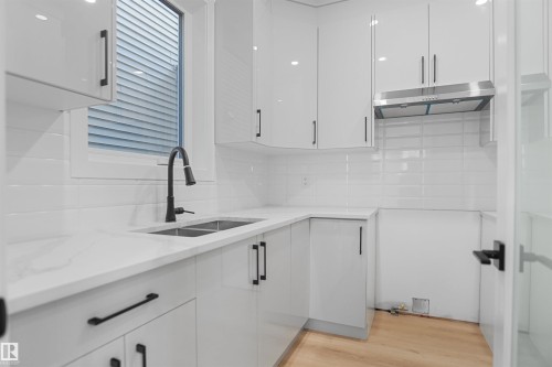 3620 6 Street, Edmonton, AB - Indoor Photo Showing Kitchen With Double Sink With Upgraded Kitchen