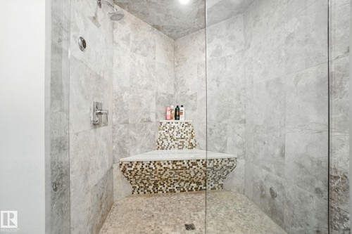 Full bath with a tile shower - 11823 Saskatchewan Drive, Edmonton, AB - Indoor Photo Showing Bathroom