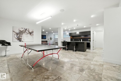 Recreation room featuring recessed lighting - 11823 Saskatchewan Drive, Edmonton, AB - Indoor