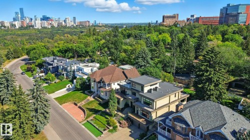 Aerial perspective of suburban area with skyline - 11823 Saskatchewan Drive, Edmonton, AB - Outdoor With View