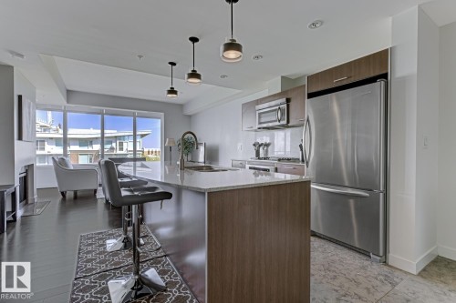 405 2510 109 Street Nw, Edmonton, AB - Indoor Photo Showing Kitchen With Stainless Steel Kitchen With Upgraded Kitchen