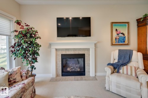 20 1225 Wanyandi Road, Edmonton, AB - Indoor Photo Showing Living Room With Fireplace