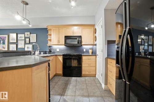 305 9819 96A Street, Edmonton, AB - Indoor Photo Showing Kitchen With Double Sink