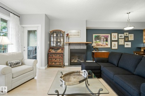 305 9819 96A Street, Edmonton, AB - Indoor Photo Showing Living Room With Fireplace