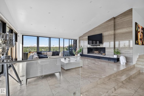 13758 Valleyview Drive, Edmonton, AB - Indoor Photo Showing Living Room With Fireplace