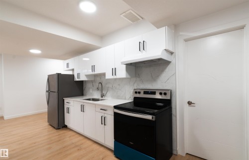 17704 59 Street Nw, Edmonton, AB - Indoor Photo Showing Kitchen With Double Sink