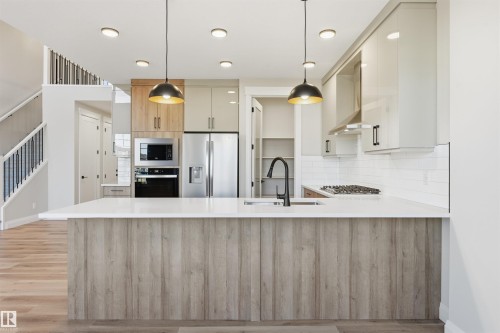 19034 20A Ave, Edmonton, AB - Indoor Photo Showing Kitchen With Upgraded Kitchen