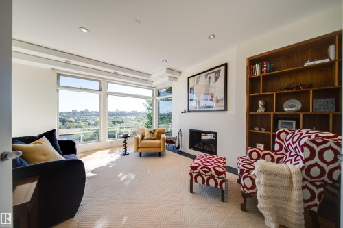 28 Riverside Crescent, Edmonton, AB - Indoor Photo Showing Other Room With Fireplace