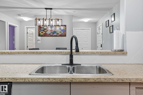 209 11615 Ellerslie Road, Edmonton, AB - Indoor Photo Showing Kitchen With Double Sink