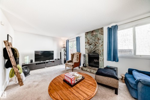 18611 66 Avenue, Edmonton, AB - Indoor Photo Showing Living Room With Fireplace