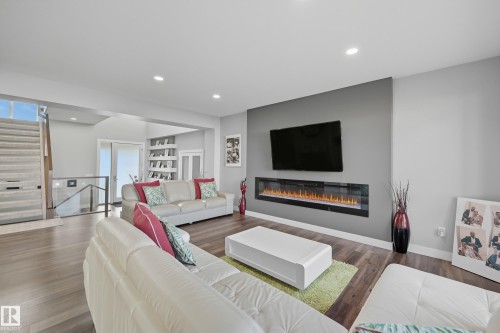 1487 Howes Crescent, Edmonton, AB - Indoor Photo Showing Living Room With Fireplace