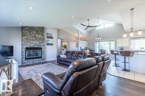 27318 Twp Road 482, Rural Leduc County, AB - Indoor Photo Showing Living Room With Fireplace