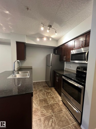 317 270 Mcconachie Drive, Edmonton, AB - Indoor Photo Showing Kitchen With Stainless Steel Kitchen With Double Sink