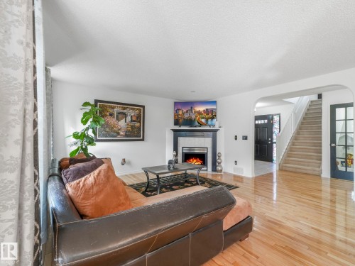 20115 46 Avenue, Edmonton, AB - Indoor Photo Showing Living Room With Fireplace