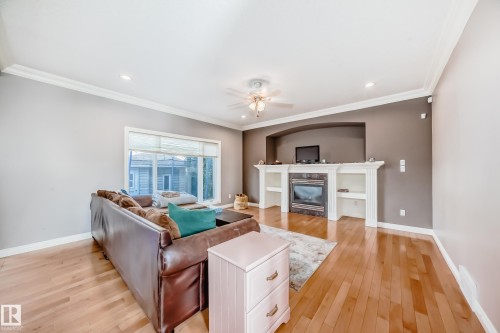 13608 160 Avenue, Edmonton, AB - Indoor Photo Showing Living Room With Fireplace