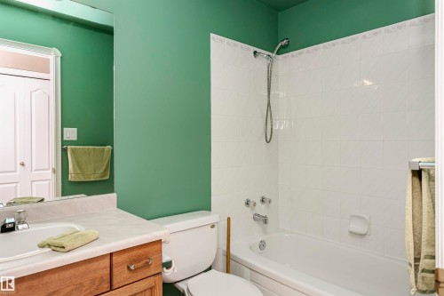 Full bath featuring vanity and bathing tub / shower combination - 8 Lafond Drive, Tofield, AB - Indoor Photo Showing Bathroom