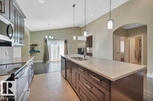 6221 167A Avenue, Edmonton, AB - Indoor Photo Showing Kitchen With Double Sink With Upgraded Kitchen