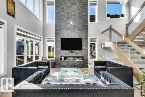 4405 Triomphe Gate, Beaumont, AB - Indoor With Fireplace