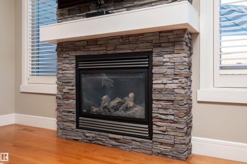 3604 16 Street, Edmonton, AB - Indoor Photo Showing Living Room With Fireplace
