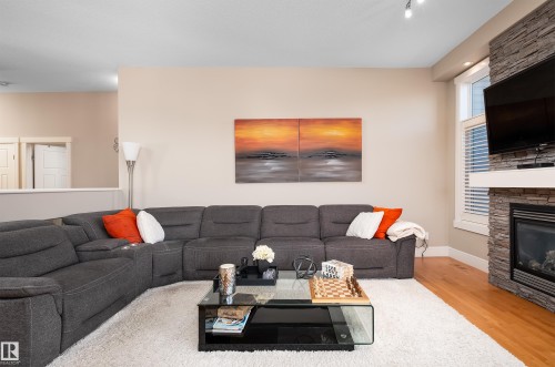 3604 16 Street, Edmonton, AB - Indoor Photo Showing Living Room With Fireplace