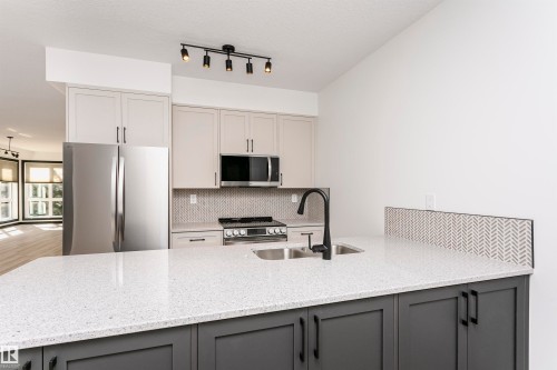 203 11933 106 Avenue, Edmonton, AB - Indoor Photo Showing Kitchen With Double Sink With Upgraded Kitchen