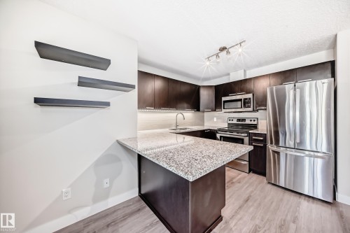 220 14808 125 Street, Edmonton, AB - Indoor Photo Showing Kitchen With Stainless Steel Kitchen With Upgraded Kitchen