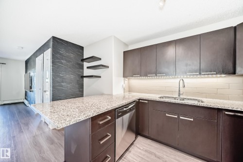 220 14808 125 Street, Edmonton, AB - Indoor Photo Showing Kitchen With Double Sink