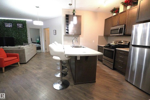 110 1144 Adamson Drive, Edmonton, AB - Indoor Photo Showing Kitchen With Double Sink