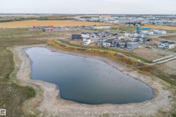 Bird's eye view of a large body of water - 