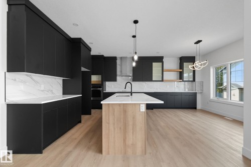 1135 Gyrfalcon Crescent, Edmonton, AB - Indoor Photo Showing Kitchen With Upgraded Kitchen