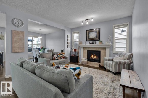 2585 Cole Crescent, Edmonton, AB - Indoor Photo Showing Living Room With Fireplace