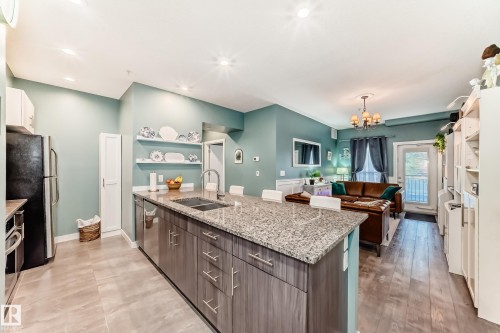 101 10126 144 Street, Edmonton, AB - Indoor Photo Showing Kitchen With Double Sink With Upgraded Kitchen