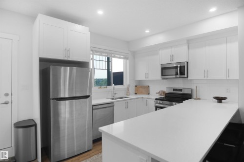 19 903 Crystallina Nera Way, Edmonton, AB - Indoor Photo Showing Kitchen With Upgraded Kitchen