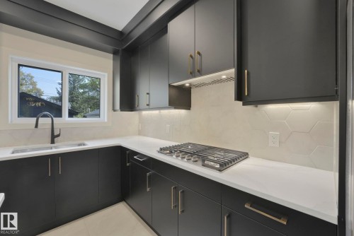 10965 129 Street, Edmonton, AB - Indoor Photo Showing Kitchen With Double Sink