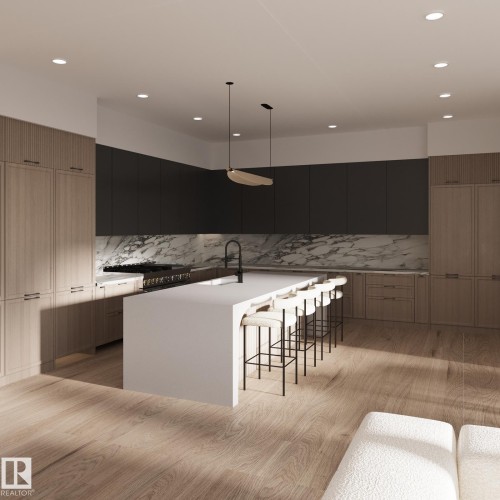 9709 141 Street, Edmonton, AB - Indoor Photo Showing Kitchen With Upgraded Kitchen