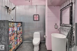 Bathroom with tile patterned floors and toilet - 