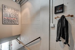Stairway with concrete block wall - 