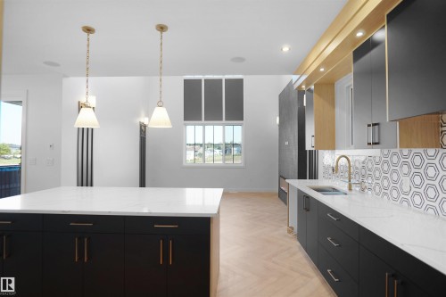 27 Trill Point, Spruce Grove, AB - Indoor Photo Showing Kitchen With Double Sink With Upgraded Kitchen