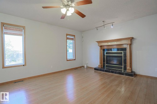 16120 57A Street Nw, Edmonton, AB - Indoor Photo Showing Living Room With Fireplace