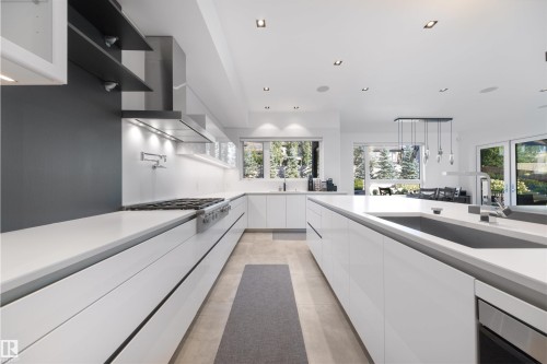 17 Windermere Drive, Edmonton, AB - Indoor Photo Showing Kitchen With Upgraded Kitchen