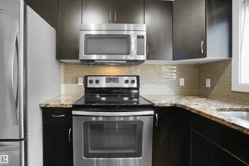 33 9535 217 Street, Edmonton, AB - Indoor Photo Showing Kitchen With Stainless Steel Kitchen With Upgraded Kitchen