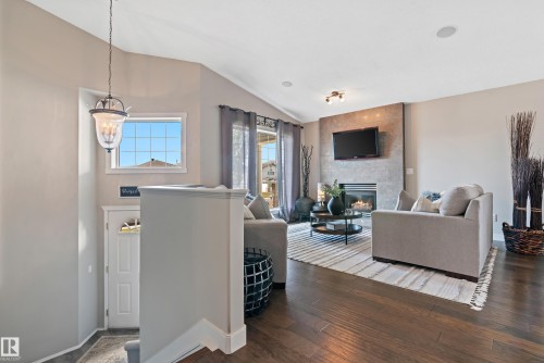 16507 81 Street, Edmonton, AB - Indoor Photo Showing Living Room With Fireplace