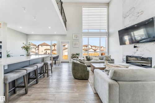 2404 13 Avenue, Edmonton, AB - Indoor Photo Showing Living Room With Fireplace