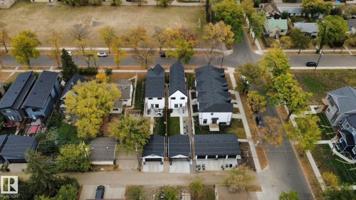 Aerial perspective of suburban area - 11308 128 Street, Edmonton, AB - Outdoor With View