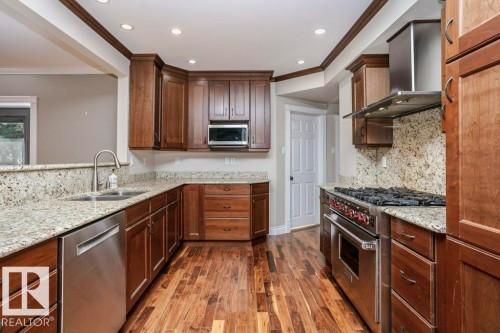 9119 117 Street, Edmonton, AB - Indoor Photo Showing Kitchen With Double Sink With Upgraded Kitchen