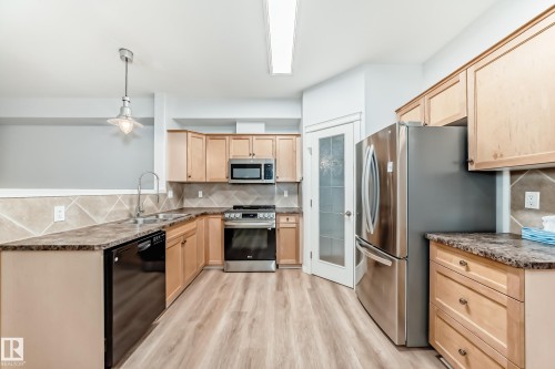 220 612 111 Street, Edmonton, AB - Indoor Photo Showing Kitchen With Double Sink