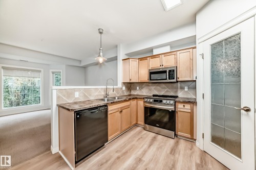 220 612 111 Street, Edmonton, AB - Indoor Photo Showing Kitchen With Double Sink