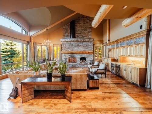 3 Eagle Drive, Rural Bonnyville M.D., AB - Indoor Photo Showing Living Room With Fireplace