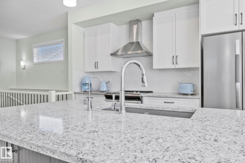 1093 Secord Promenade, Edmonton, AB - Indoor Photo Showing Kitchen With Stainless Steel Kitchen With Upgraded Kitchen